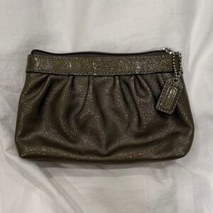 Coach Shimmering Olive Wristlet